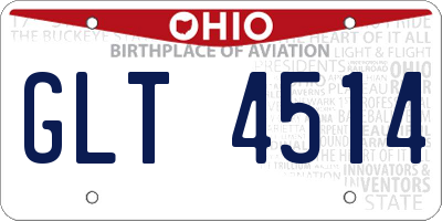 OH license plate GLT4514