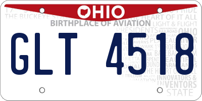 OH license plate GLT4518