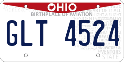 OH license plate GLT4524