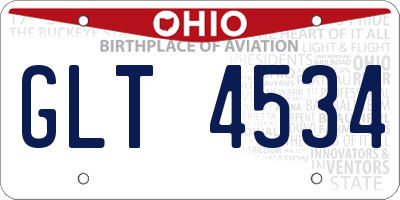 OH license plate GLT4534