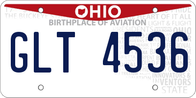 OH license plate GLT4536