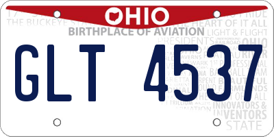 OH license plate GLT4537