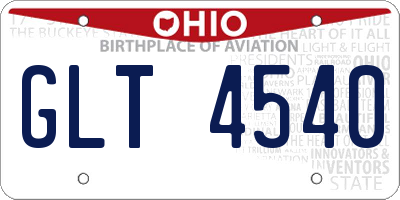 OH license plate GLT4540