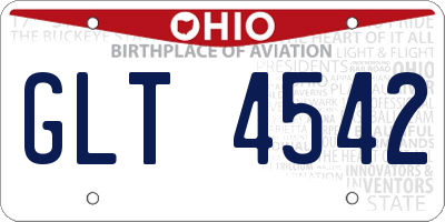 OH license plate GLT4542