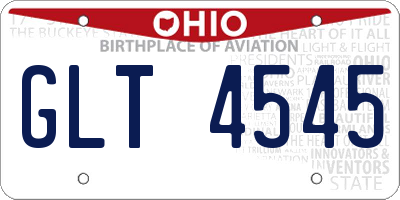 OH license plate GLT4545