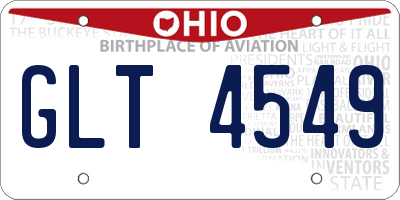 OH license plate GLT4549