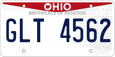 OH license plate GLT4562