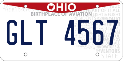 OH license plate GLT4567