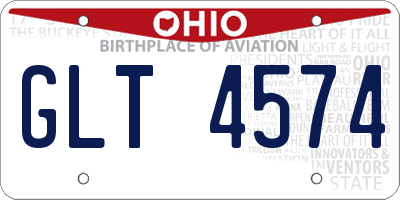 OH license plate GLT4574