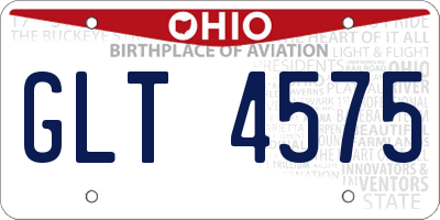 OH license plate GLT4575