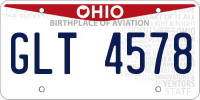OH license plate GLT4578
