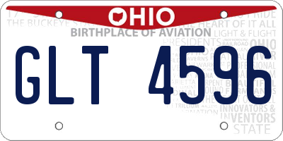 OH license plate GLT4596