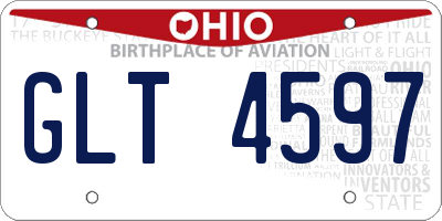 OH license plate GLT4597
