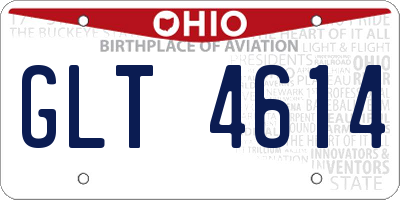 OH license plate GLT4614
