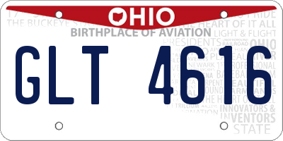OH license plate GLT4616