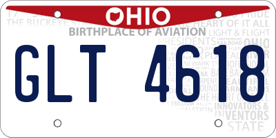 OH license plate GLT4618