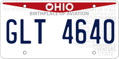 OH license plate GLT4640