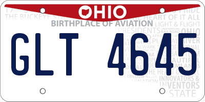 OH license plate GLT4645