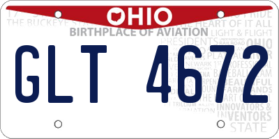 OH license plate GLT4672