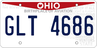 OH license plate GLT4686