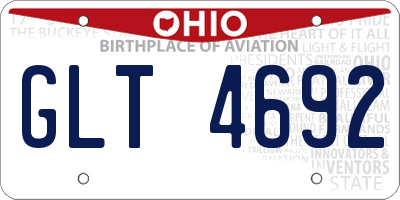 OH license plate GLT4692