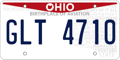 OH license plate GLT4710