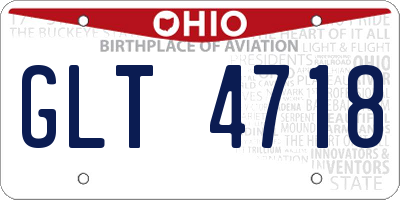 OH license plate GLT4718