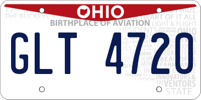 OH license plate GLT4720