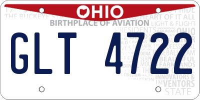 OH license plate GLT4722