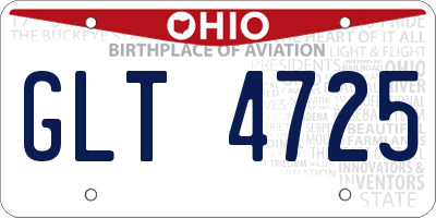 OH license plate GLT4725