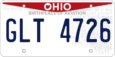 OH license plate GLT4726