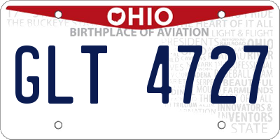 OH license plate GLT4727
