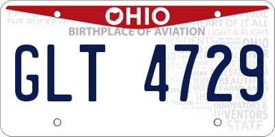 OH license plate GLT4729