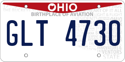 OH license plate GLT4730