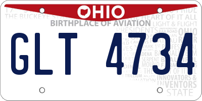 OH license plate GLT4734