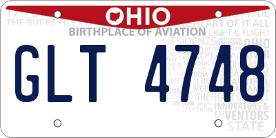 OH license plate GLT4748