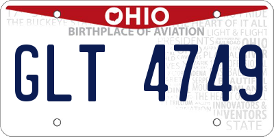 OH license plate GLT4749