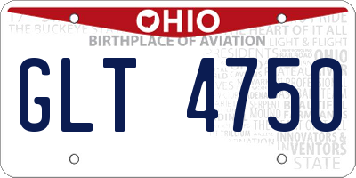 OH license plate GLT4750
