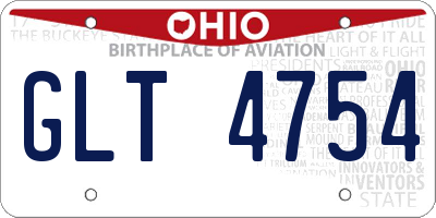 OH license plate GLT4754