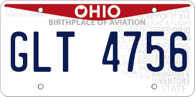OH license plate GLT4756