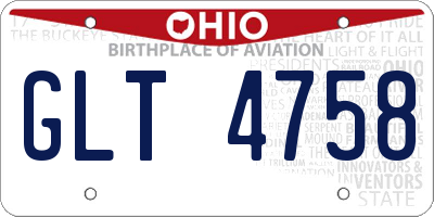 OH license plate GLT4758