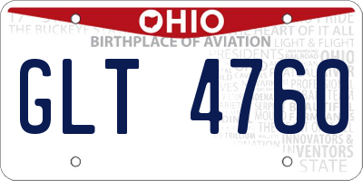 OH license plate GLT4760