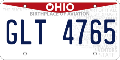 OH license plate GLT4765