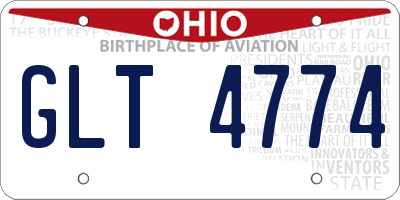 OH license plate GLT4774