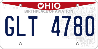 OH license plate GLT4780