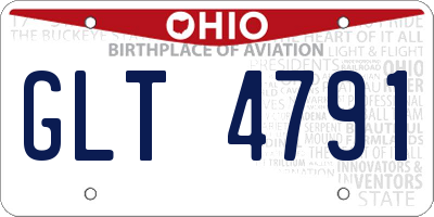 OH license plate GLT4791
