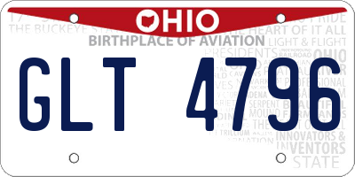 OH license plate GLT4796