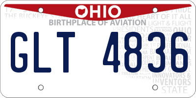 OH license plate GLT4836