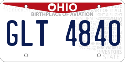 OH license plate GLT4840
