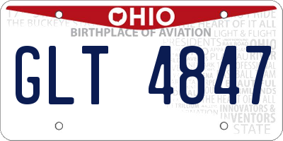 OH license plate GLT4847